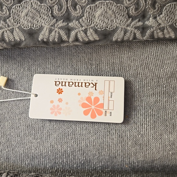 Kamana Open Cardigan LACE  & LIGHT SWEATER **GRAY** NEW SZ LARGE. BEAUTIFUL - Picture 8 of 10